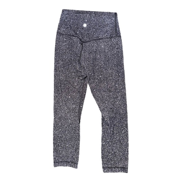 Lululemon Align Crop 21" High Rise Leggings / Luminesce Splatter Ice Gray Black - Picture 8 of 10